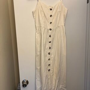 Elegant White Button-Down Dress